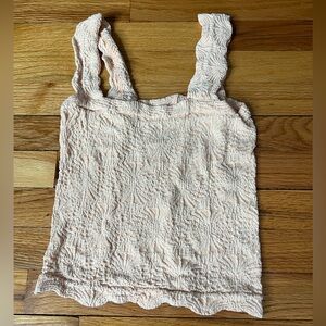 Textured Orange Sleeveless Top